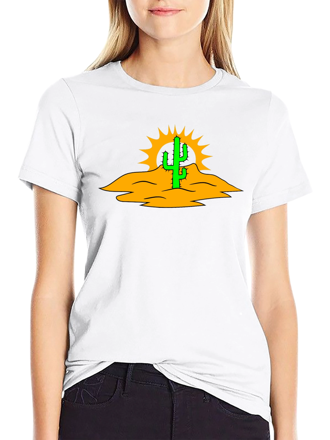 Cactus Desert Graphic Black T-Shirt