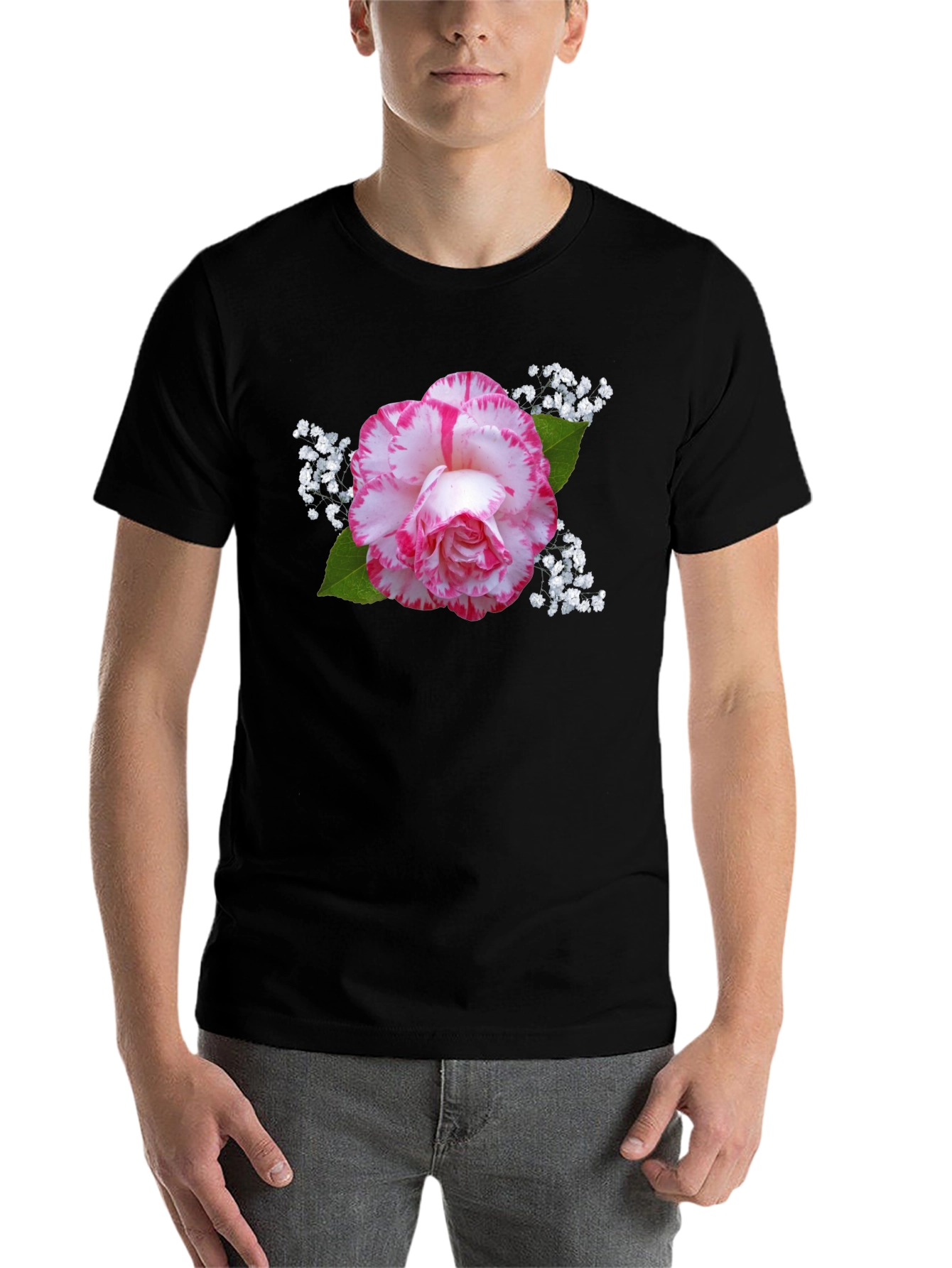 Floral Print Black T-Shirt - Stylish & Unique