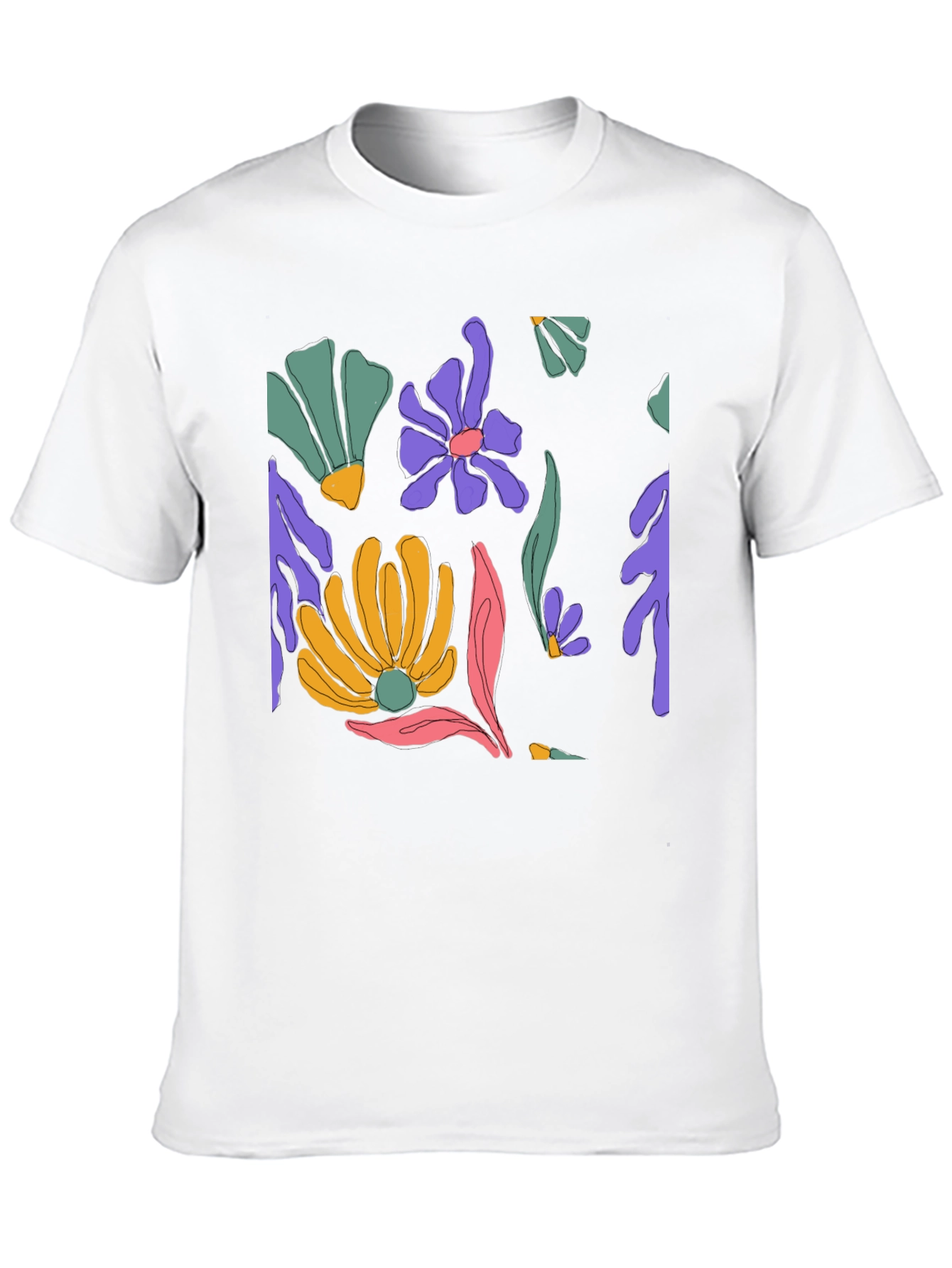Floral Print Black T-Shirt