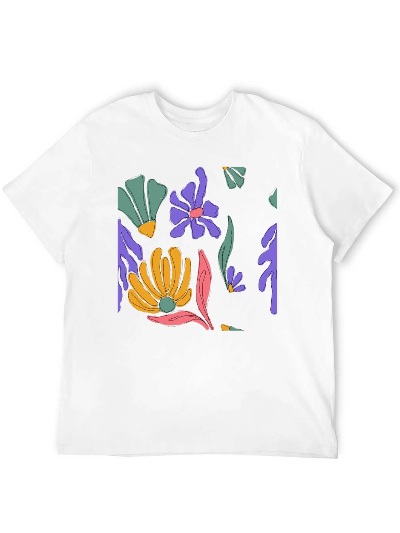 Floral Print Black T-Shirt