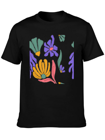 Floral Print Black T-Shirt