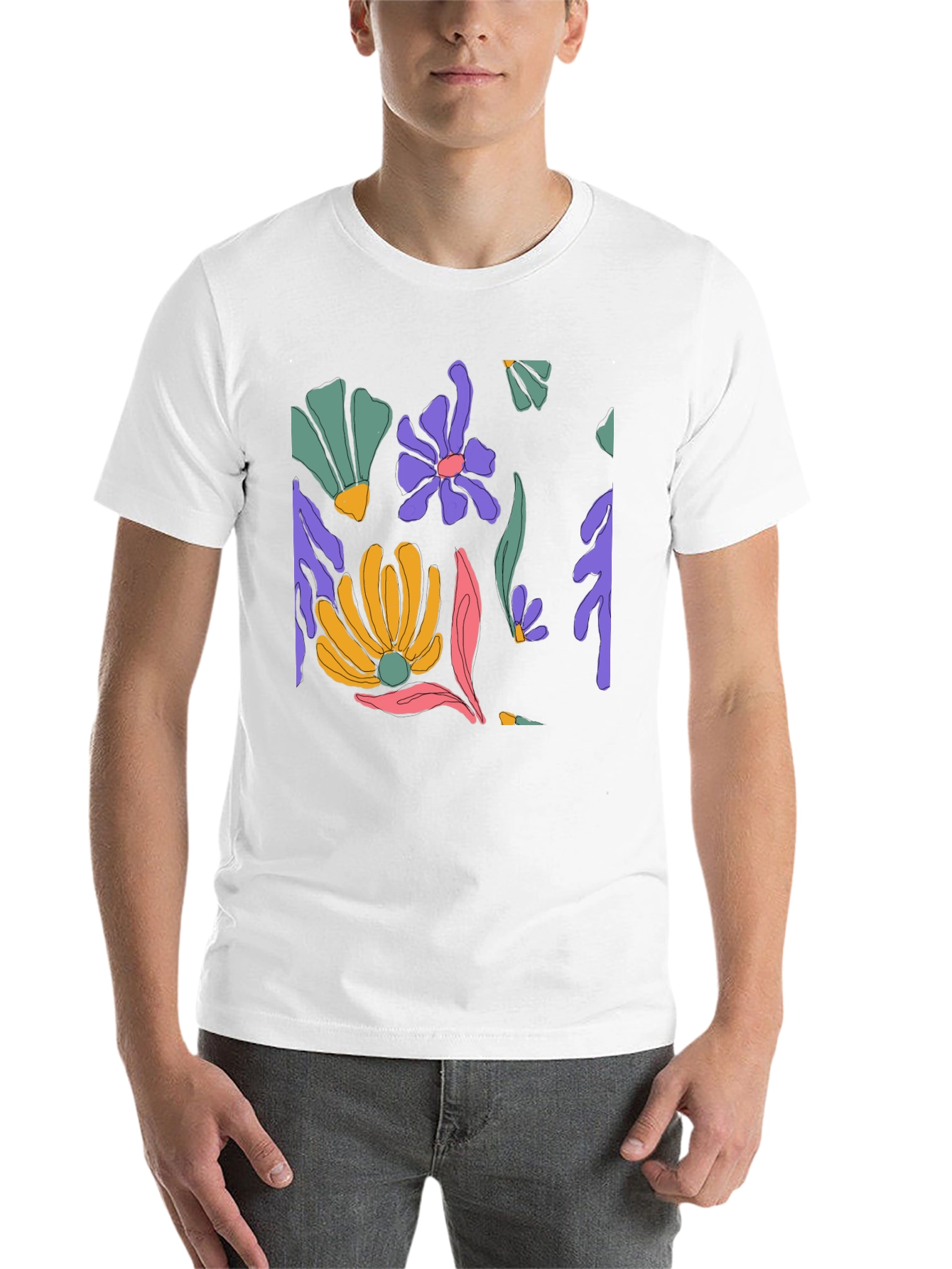 Floral Print Black T-Shirt