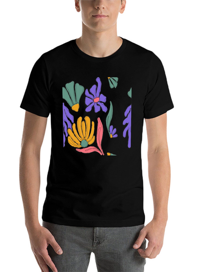 Floral Print Black T-Shirt