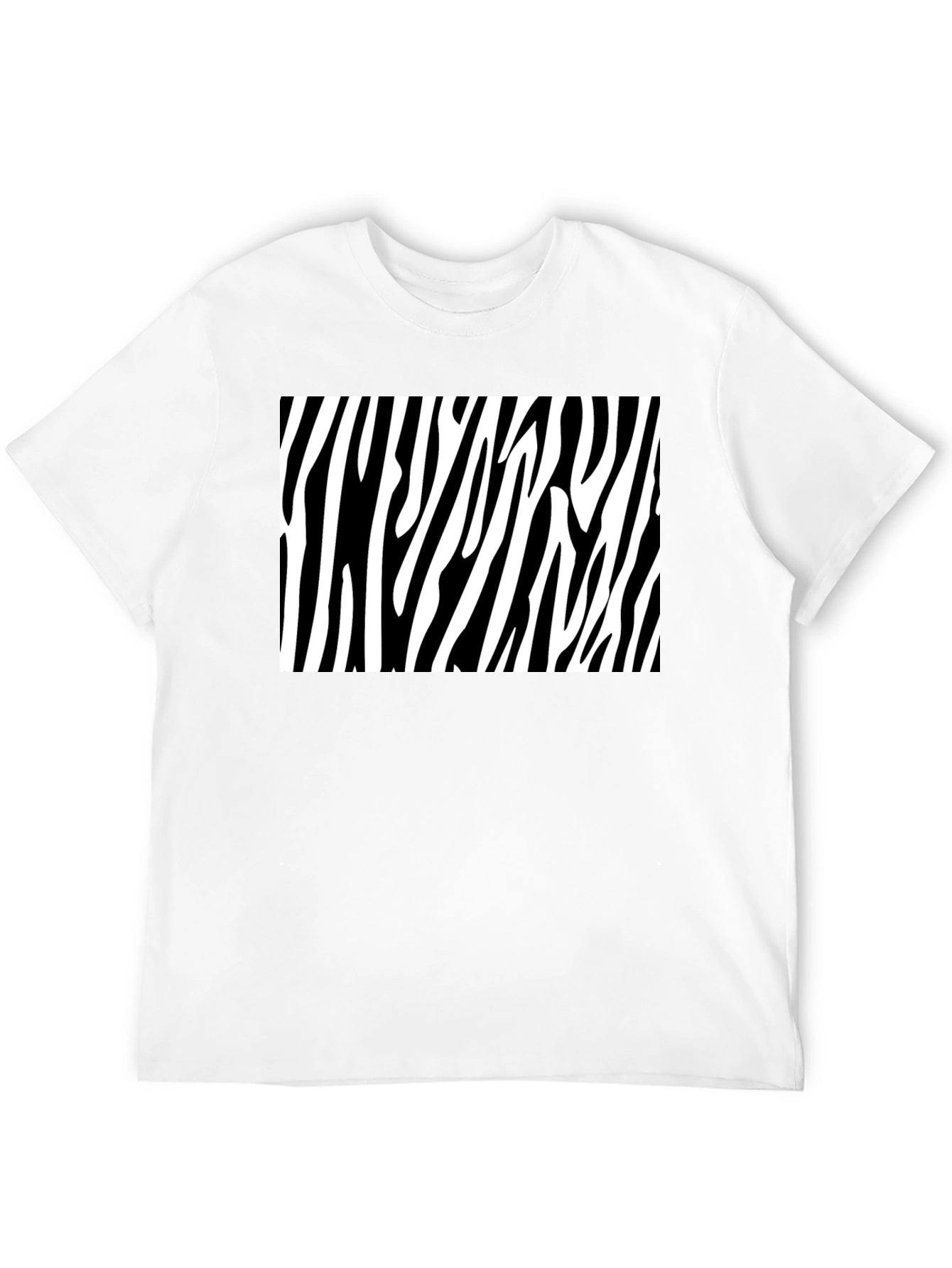 Zebra Stripe Graphic Tee - Bold Black Cotton T-Shirt