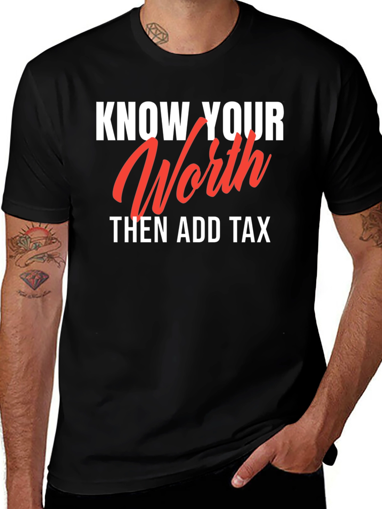 Know Your Worth Black Graphic Tee
