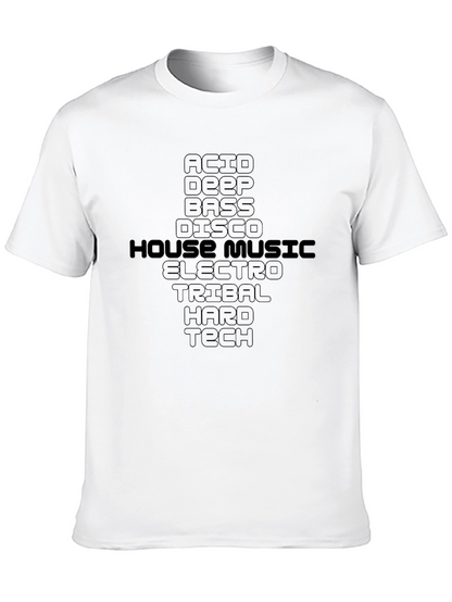 House Music Genres Black T-Shirt