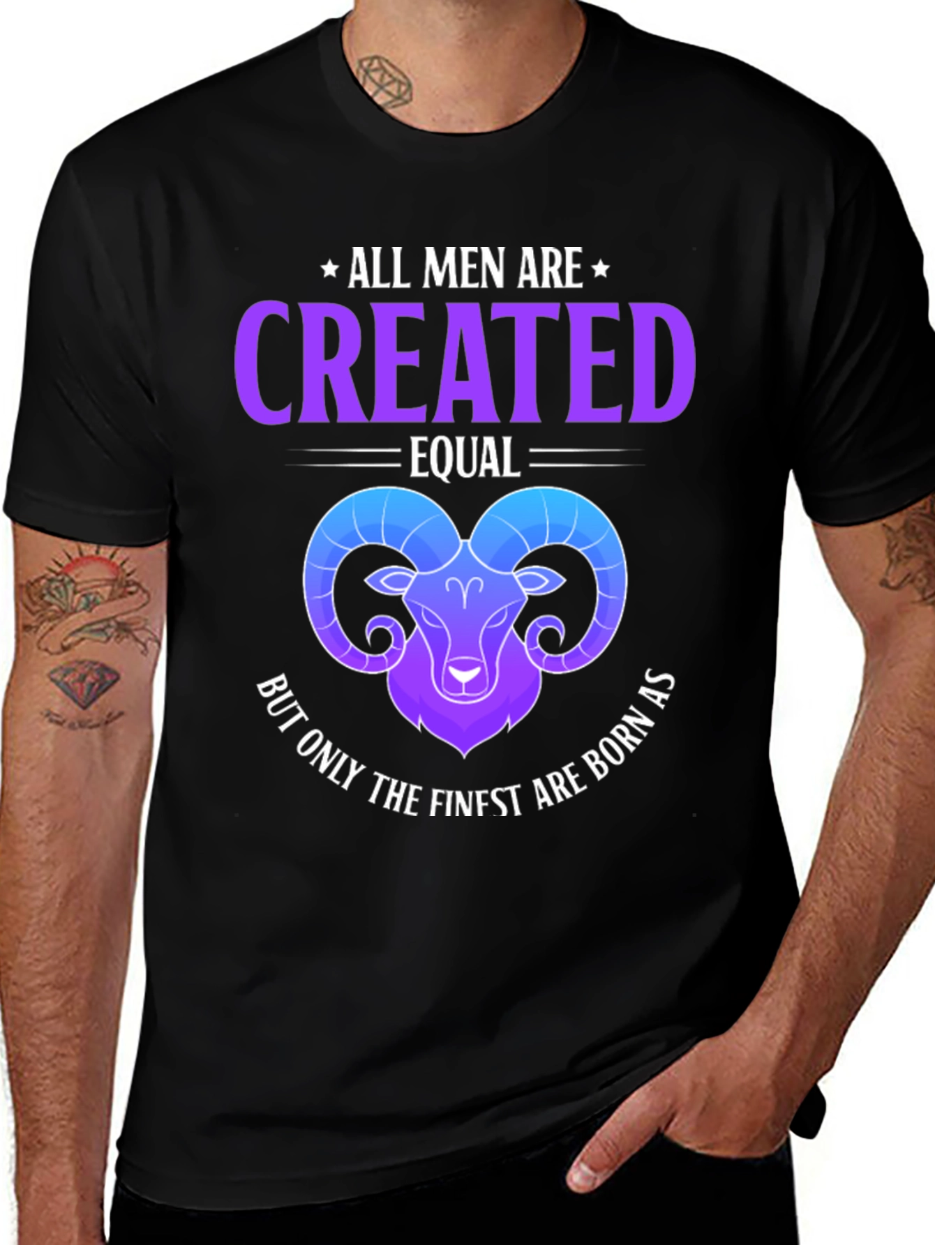 All Men Are Created Equal Aries Zodiac T-Shirt