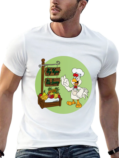 Fun Vegan Cartoon Graphic T-Shirt