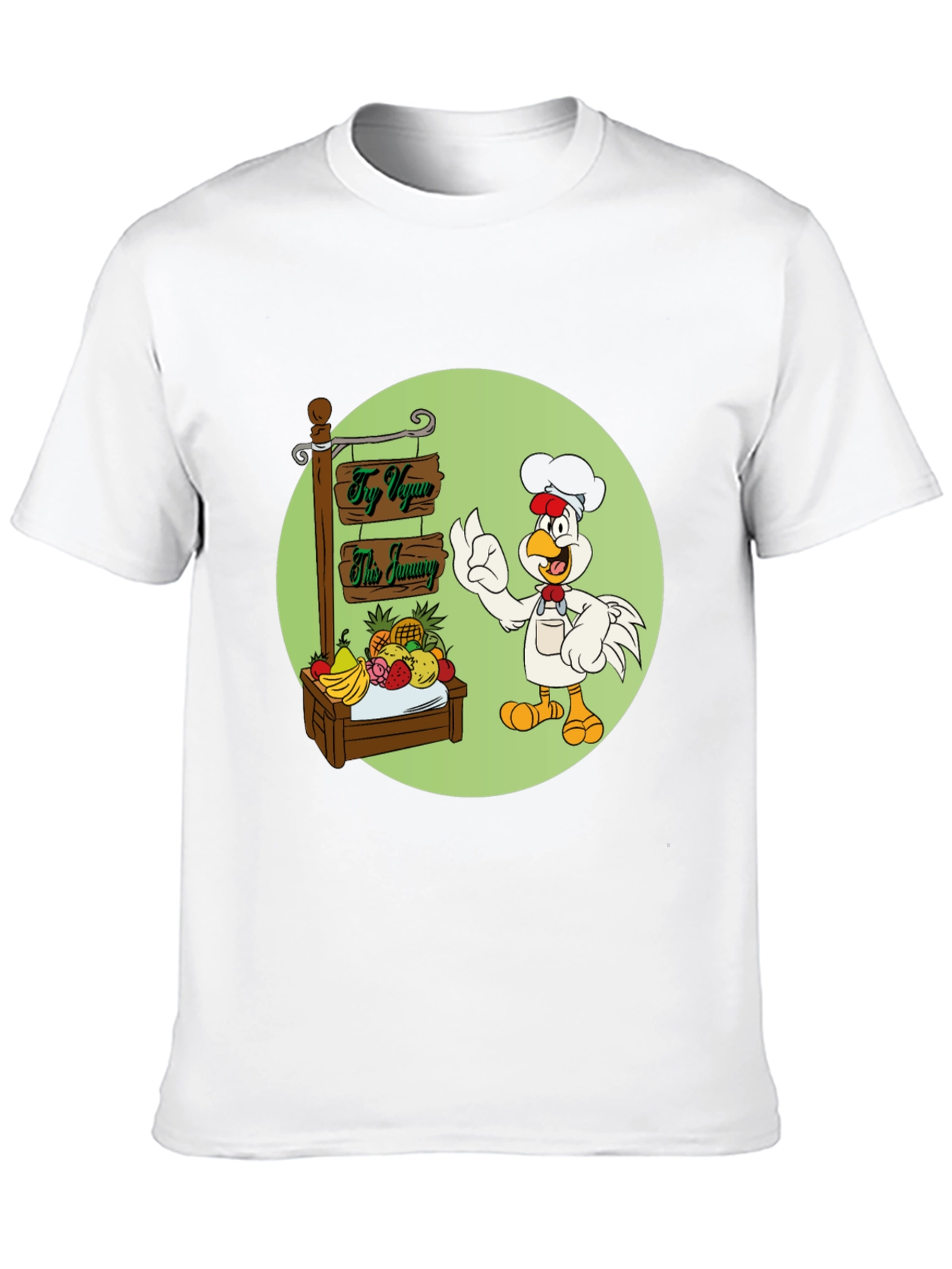 Fun Vegan Cartoon Graphic T-Shirt