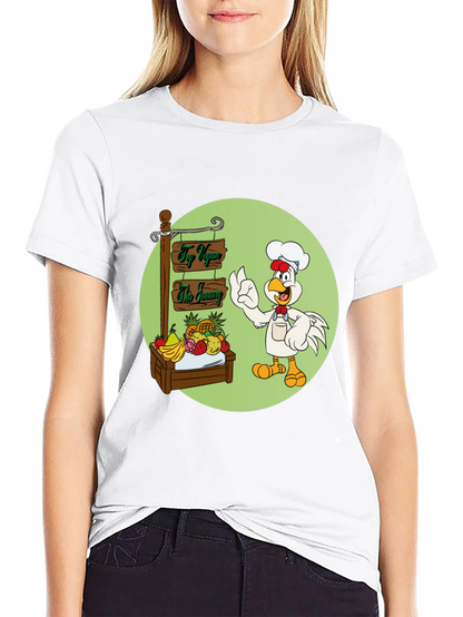 Fun Vegan Cartoon Graphic T-Shirt