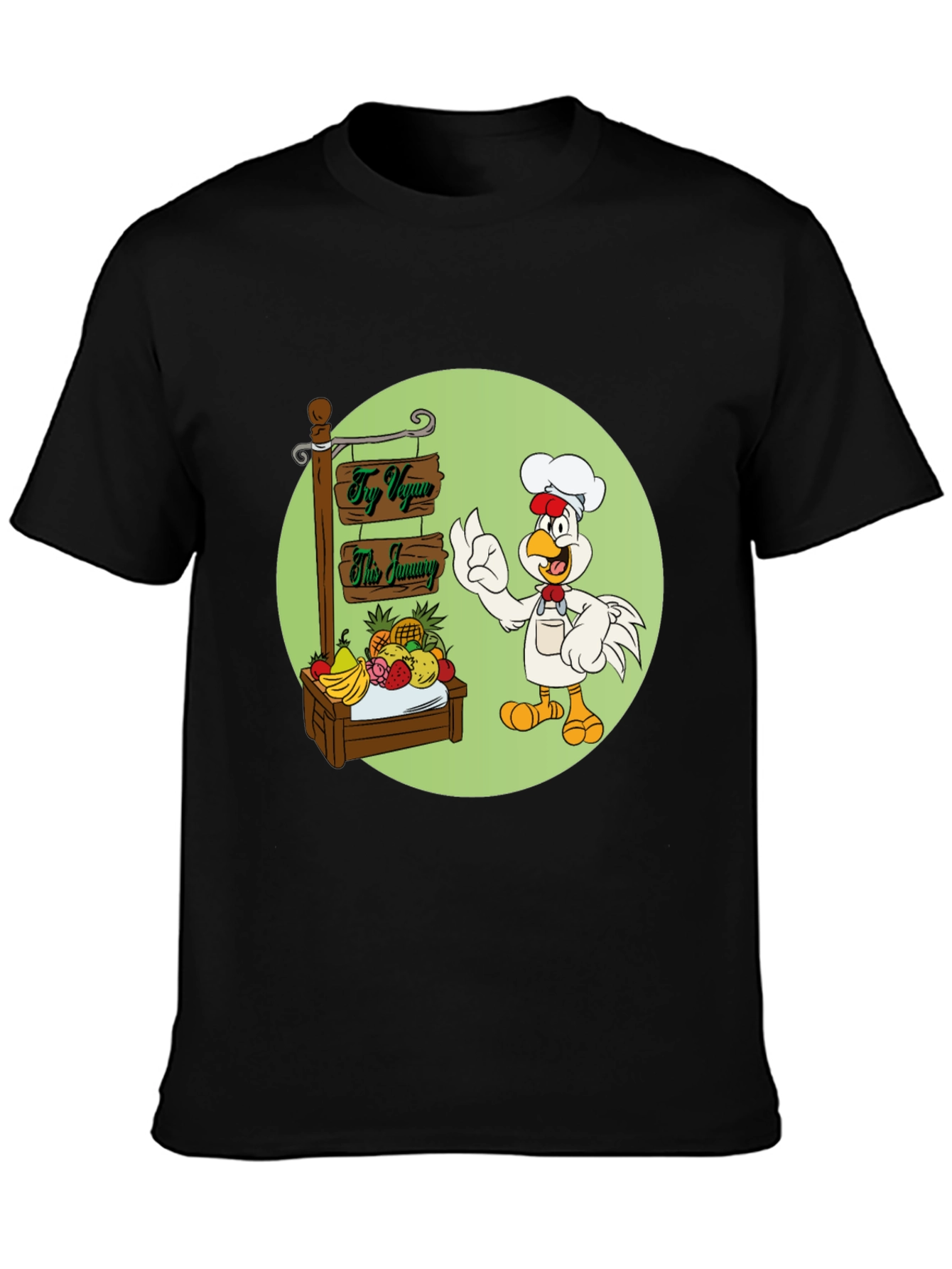 Fun Vegan Cartoon Graphic T-Shirt