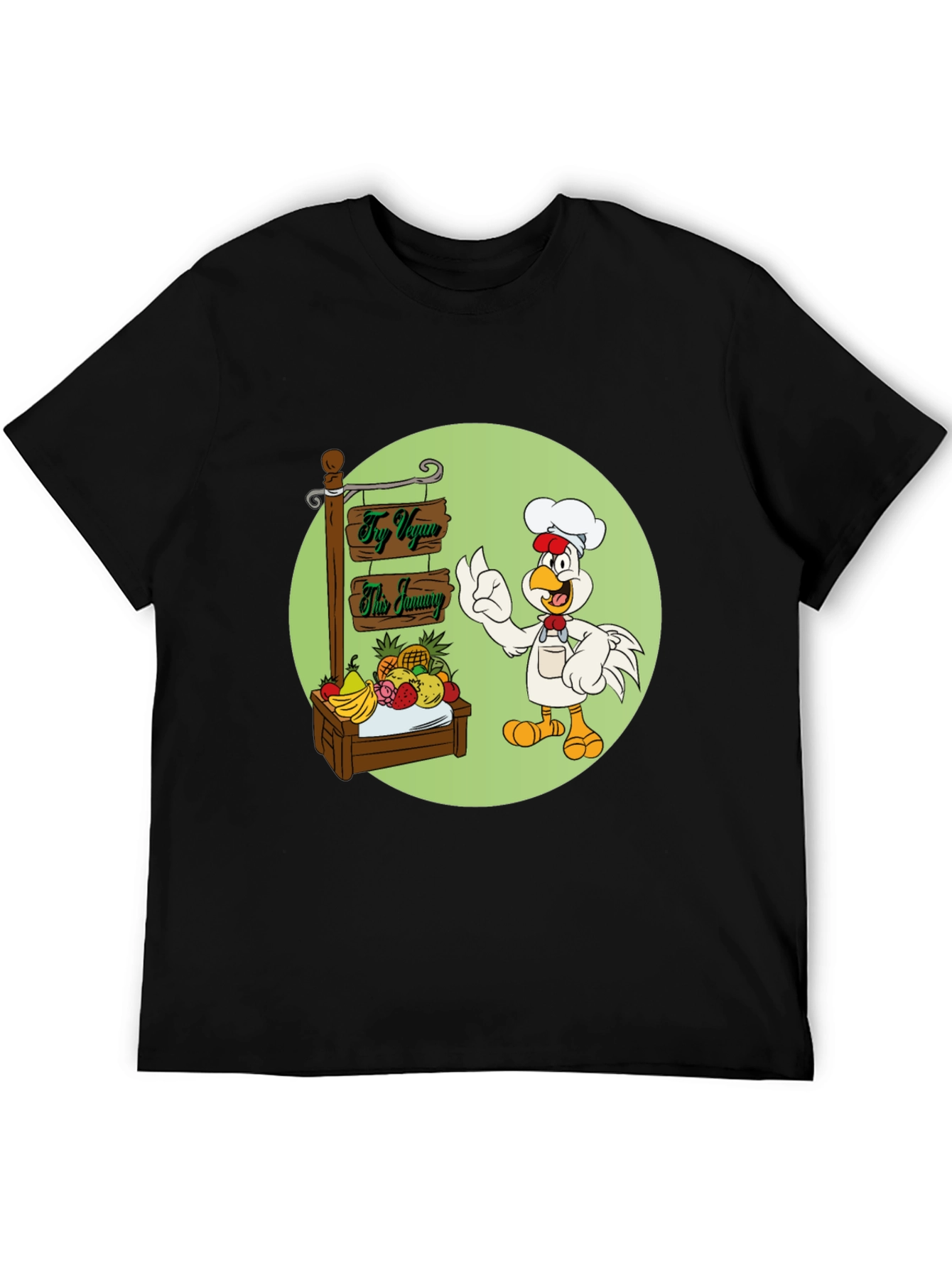 Fun Vegan Cartoon Graphic T-Shirt