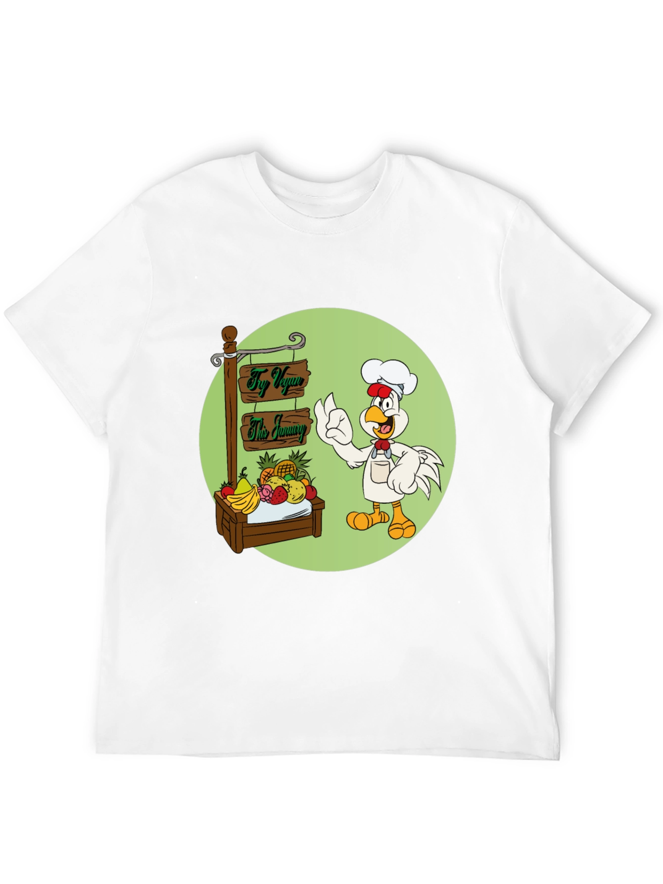 Fun Vegan Cartoon Graphic T-Shirt