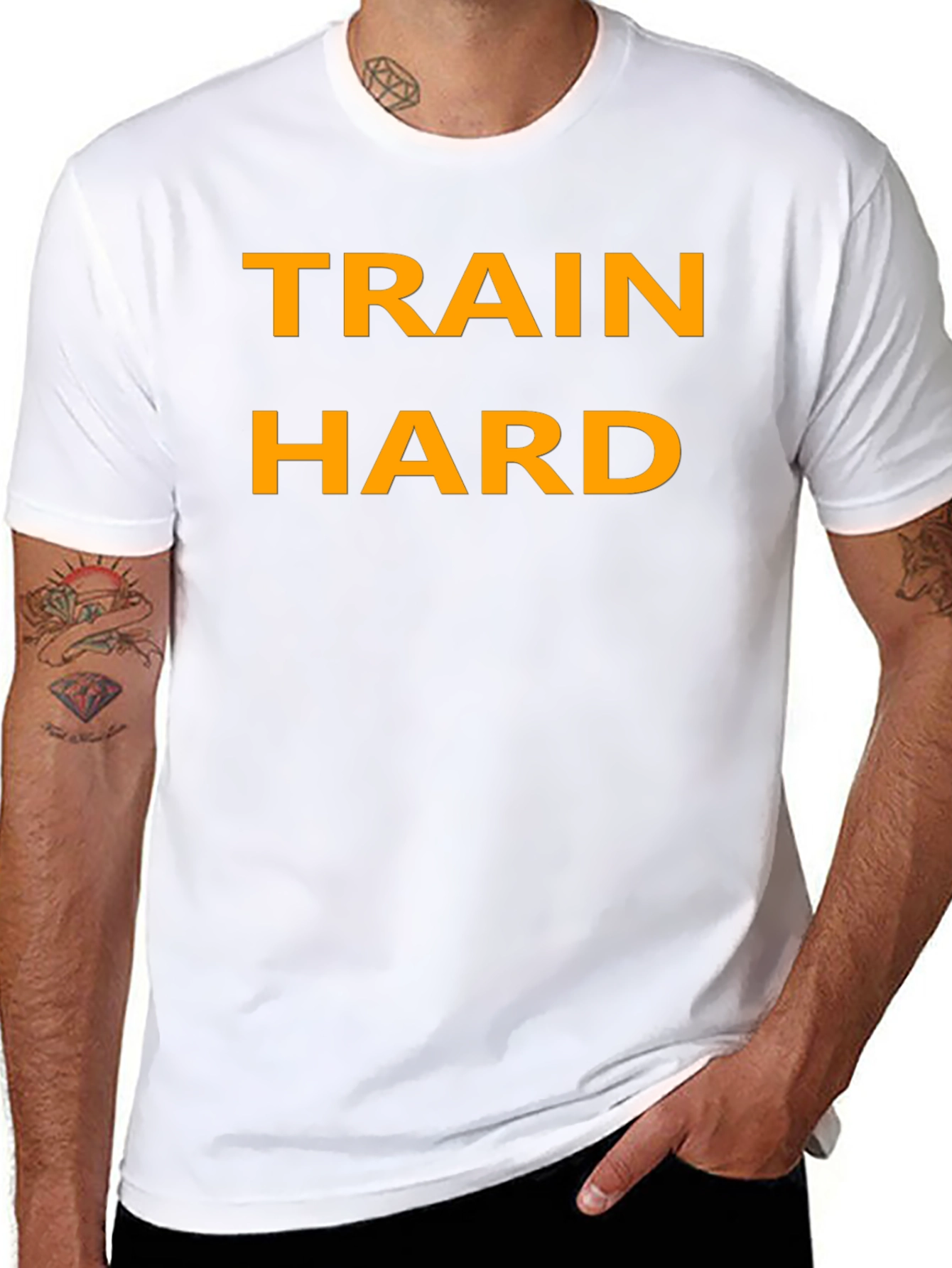 Train Hard Black T-Shirt - Motivational Fitness Apparel