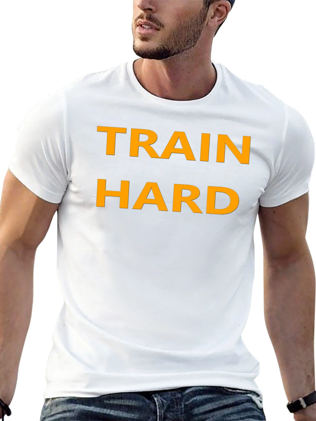 Train Hard Black T-Shirt - Motivational Fitness Apparel