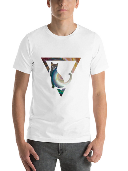 Cat in Triangle Graphic Tee - Stylish Unisex Shirt