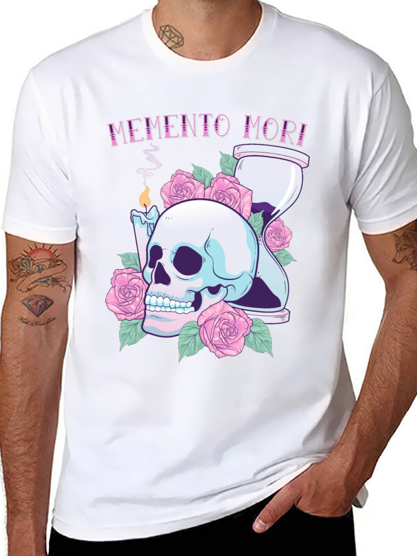 Memento Mori Skull & Roses Graphic Tee