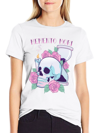 Memento Mori Skull & Roses Graphic Tee