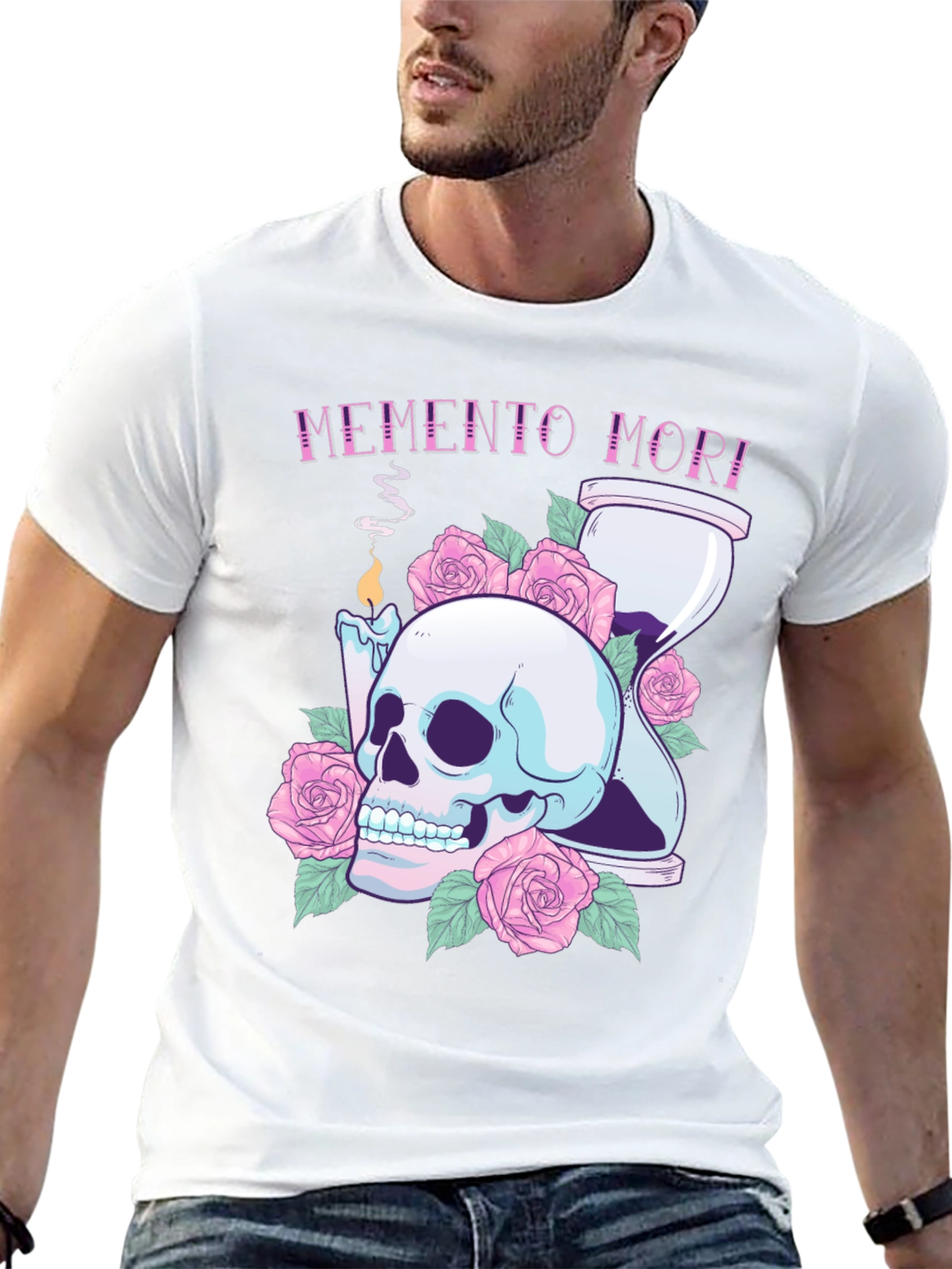 Memento Mori Skull & Roses Graphic Tee