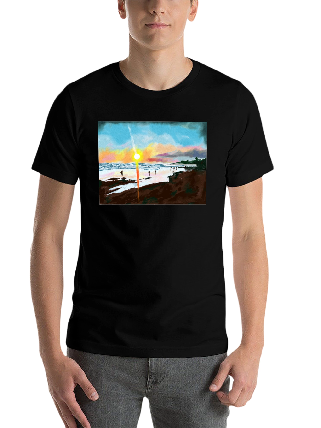 Sunset Beach T-Shirt - Coastal Design