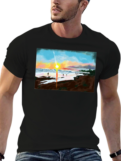 Sunset Beach T-Shirt - Coastal Design