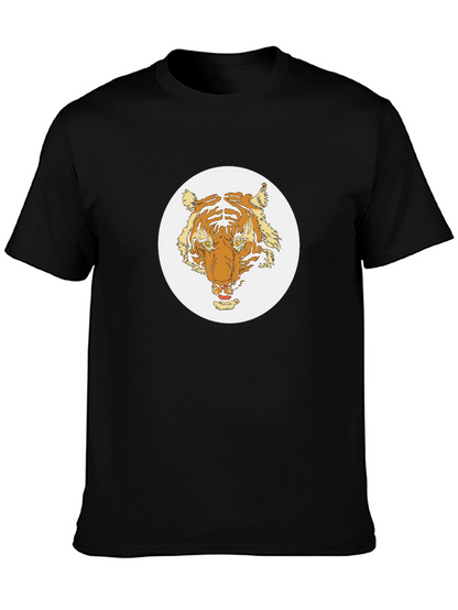 Tiger Graphic Tee - Black Cotton Blend