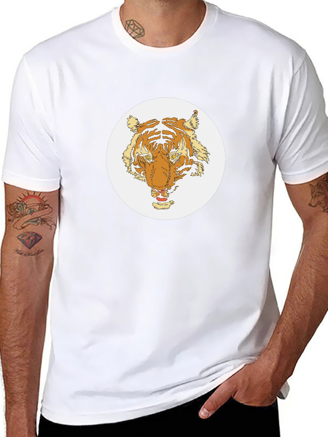 Tiger Graphic Tee - Black Cotton Blend
