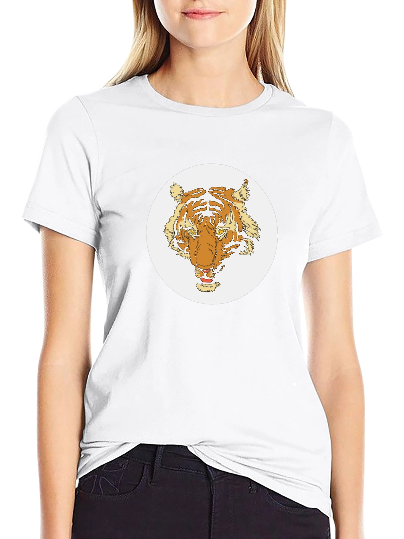 Tiger Graphic Tee - Black Cotton Blend