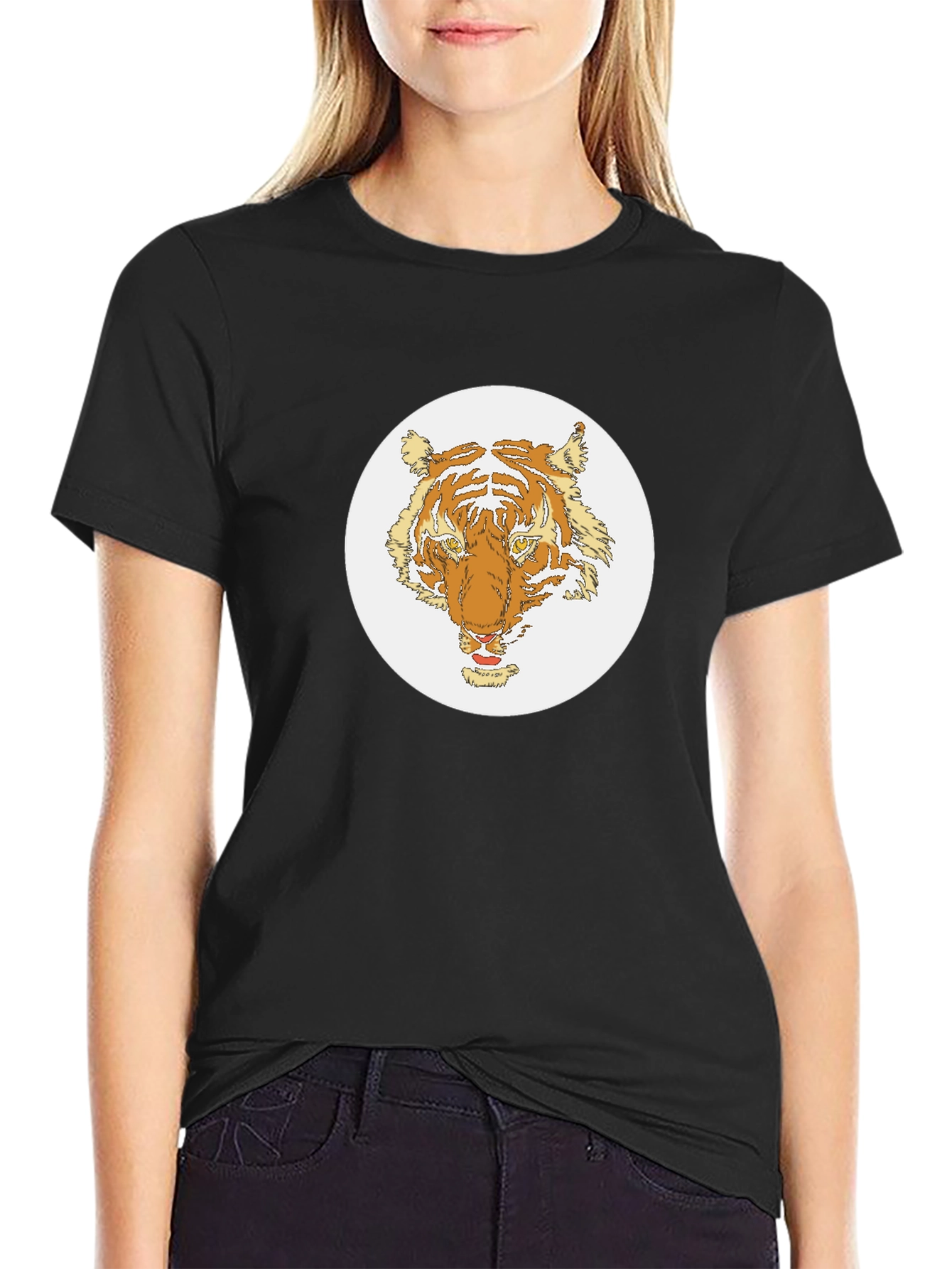 Tiger Graphic Tee - Black Cotton Blend