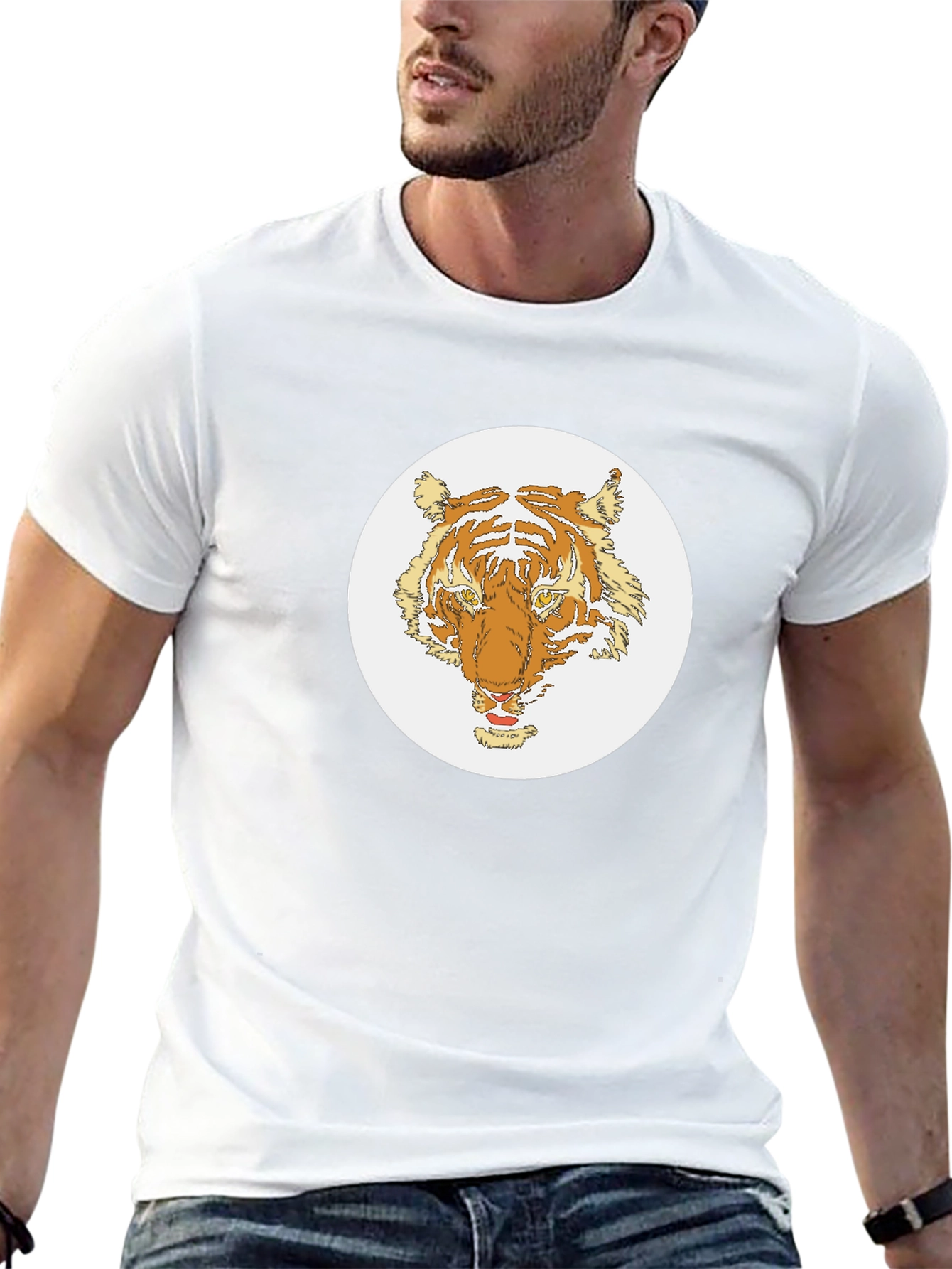 Tiger Graphic Tee - Black Cotton Blend