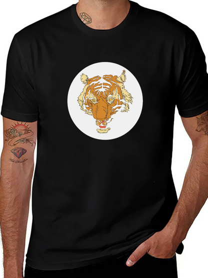 Tiger Graphic Tee - Black Cotton Blend