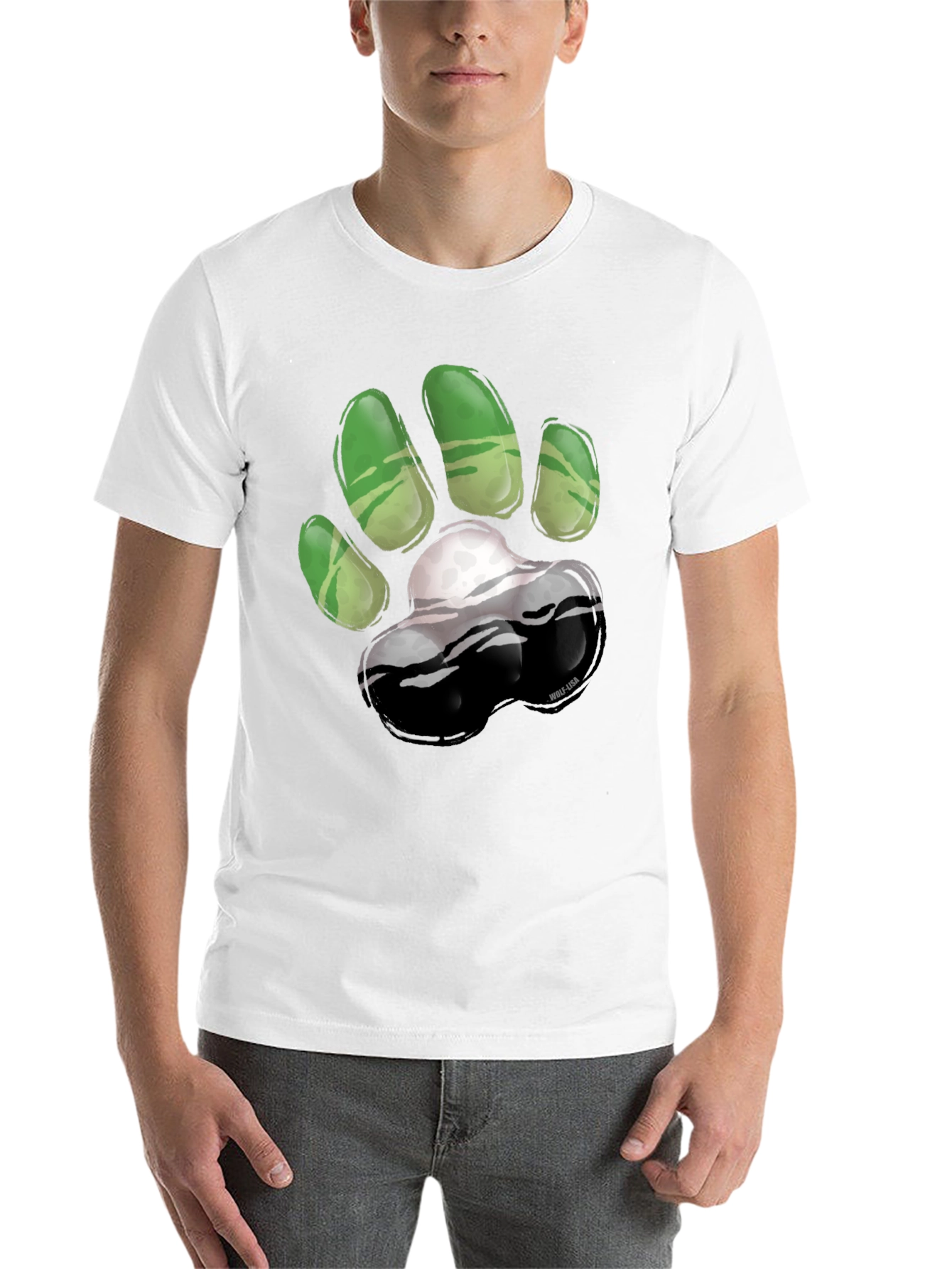 Green Paw Print T-Shirt