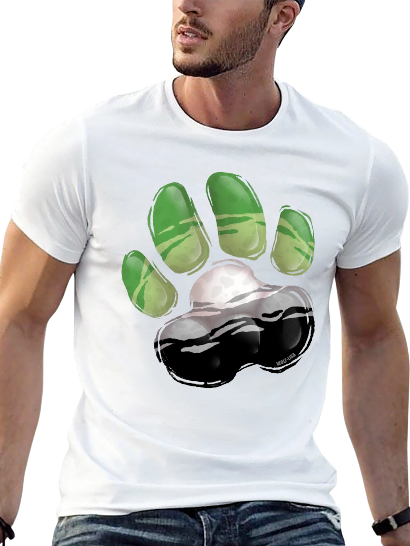 Green Paw Print T-Shirt