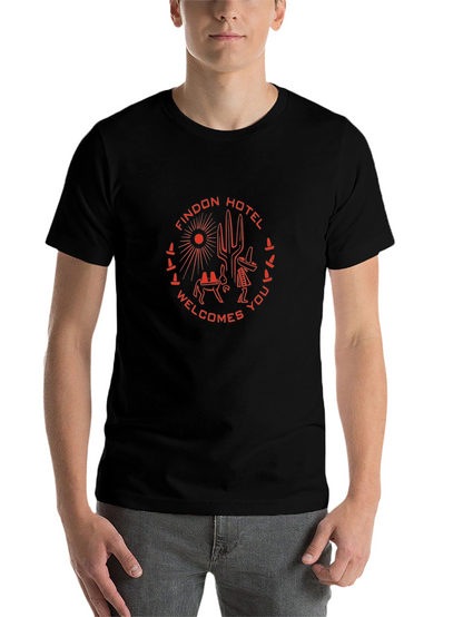 Findon Hotel Graphic Tee - Desert Motif Black T-Shirt