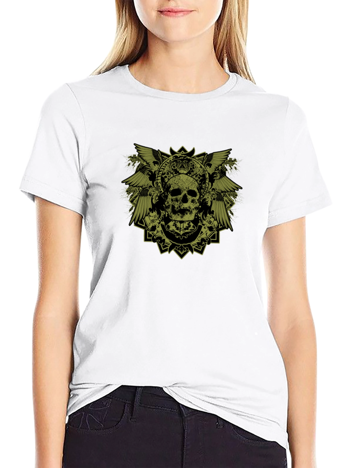 Skull Graphic Print Black T-Shirt