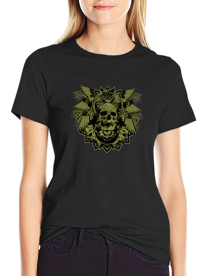 Skull Graphic Print Black T-Shirt
