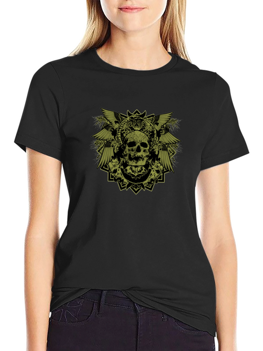 Skull Graphic Print Black T-Shirt