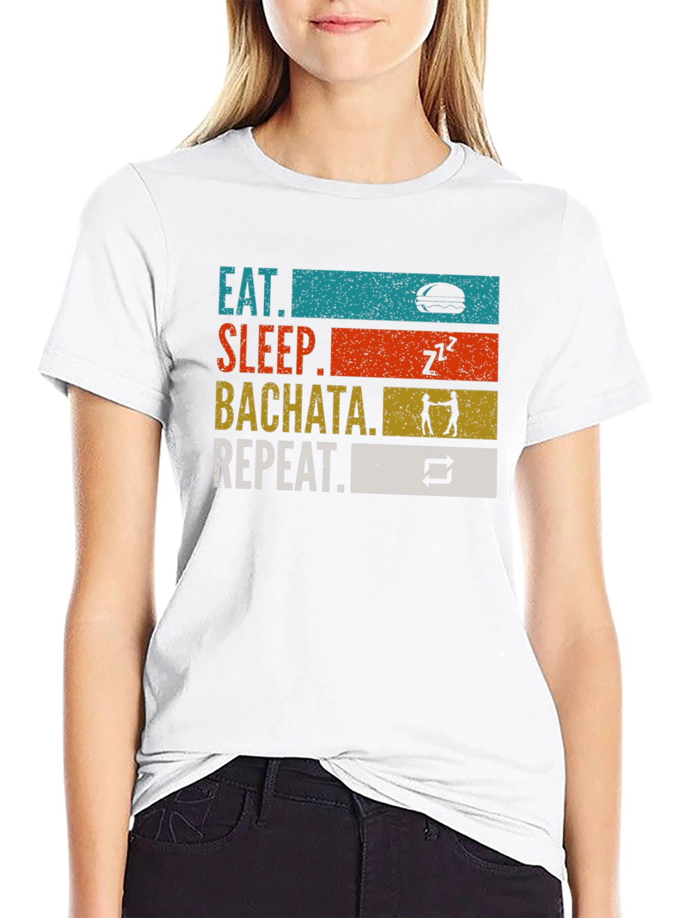 Eat Sleep Bachata Repeat Graphic T-Shirt