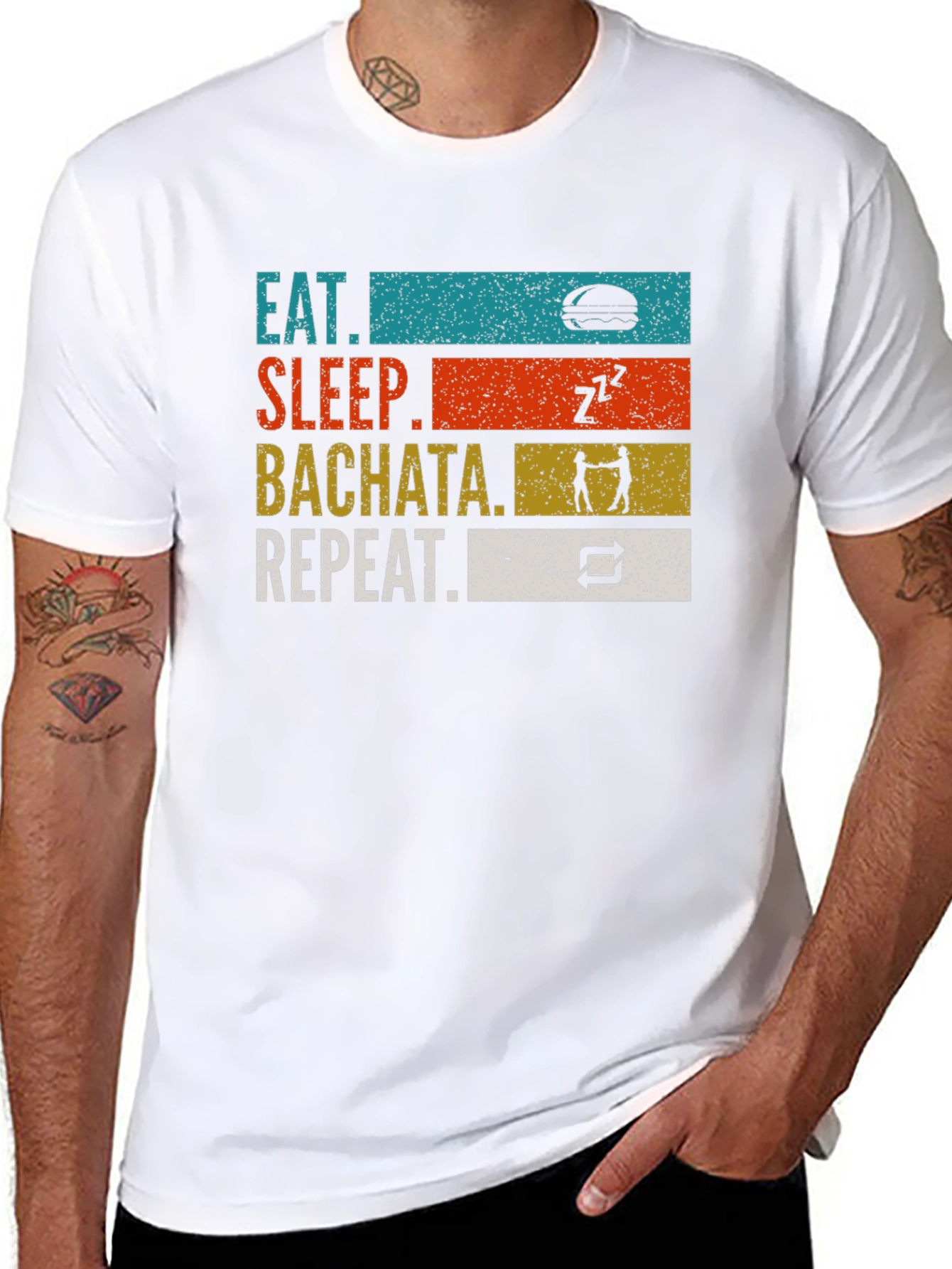 Eat Sleep Bachata Repeat Graphic T-Shirt