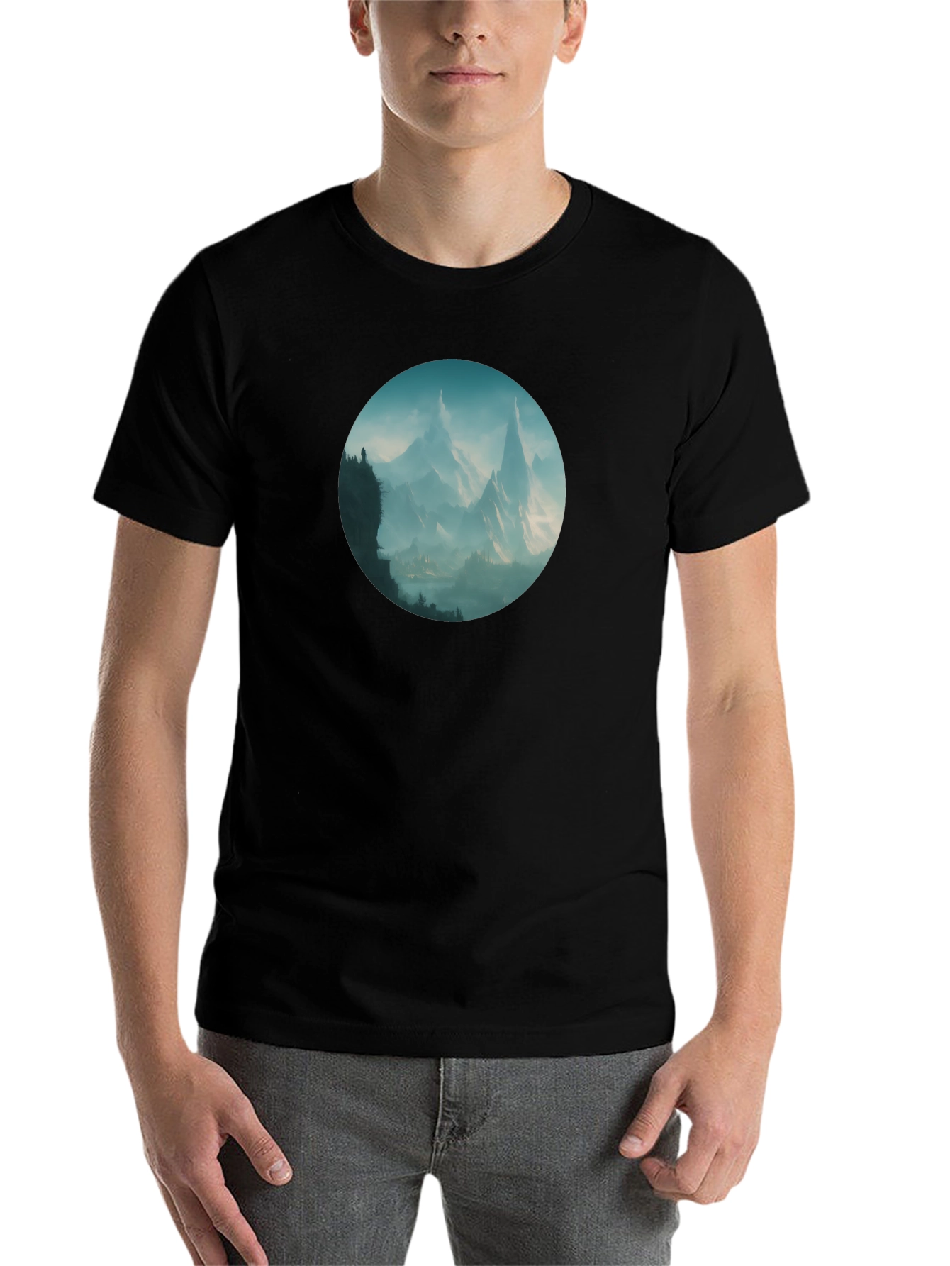 Mountain Vista Graphic Tee - Stylish Black T-Shirt
