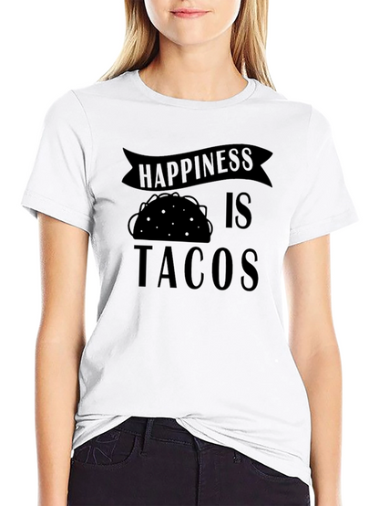 Happiness is Tacos Graphic T-Shirt - Black