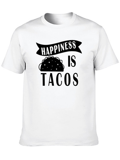 Happiness is Tacos Graphic T-Shirt - Black