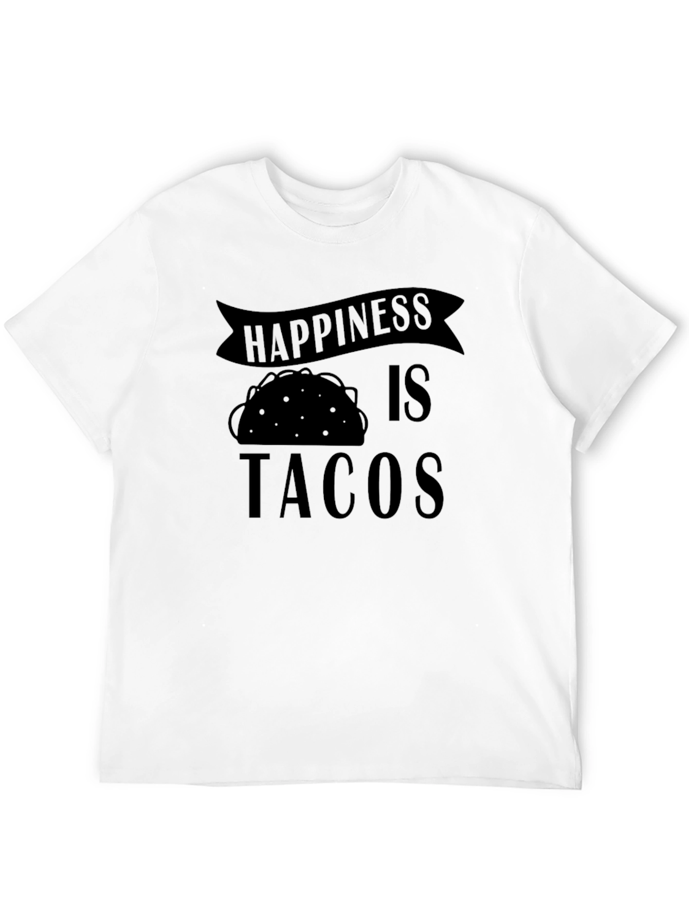 Happiness is Tacos Graphic T-Shirt - Black