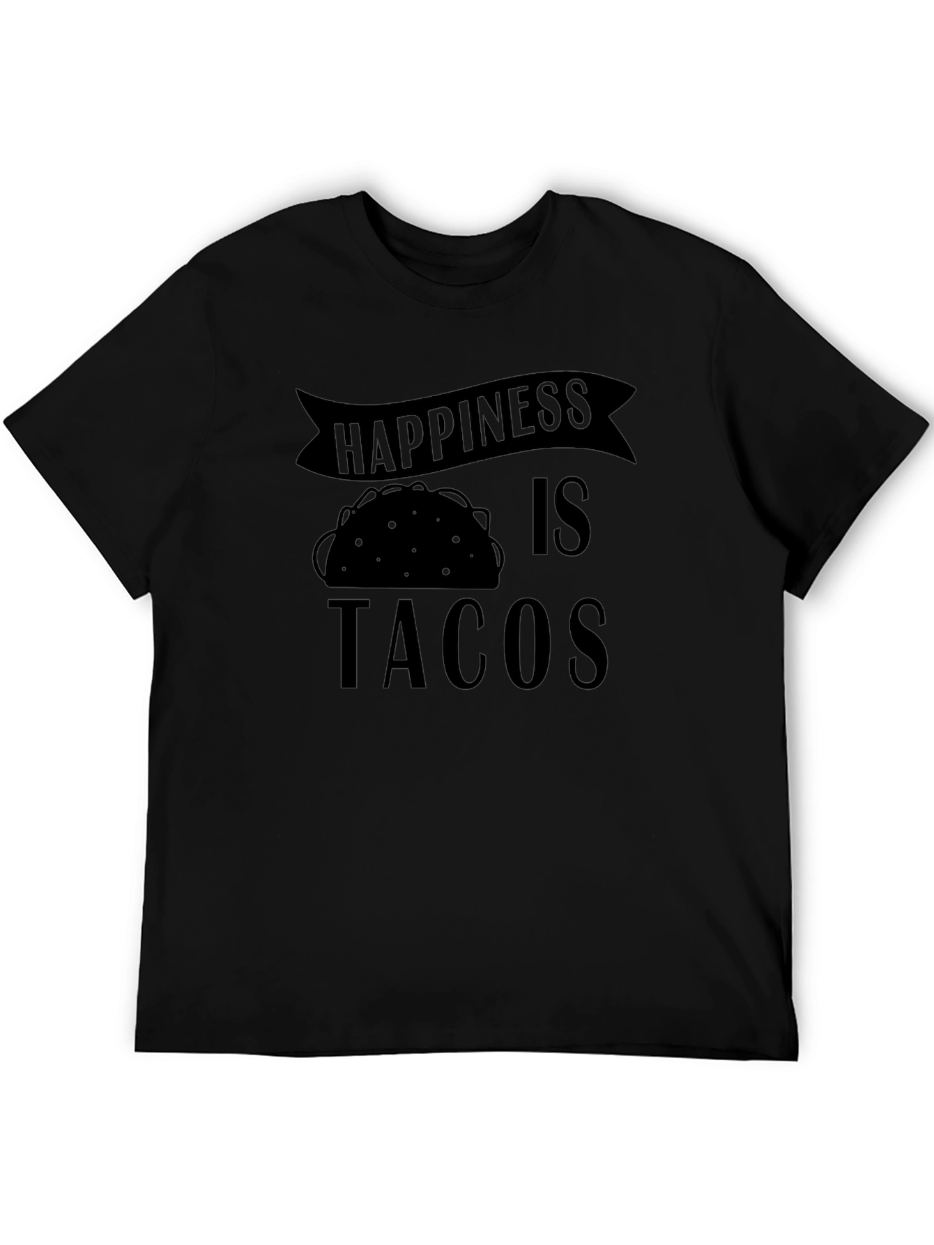 Happiness is Tacos Graphic T-Shirt - Black