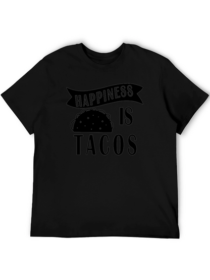 Happiness is Tacos Graphic T-Shirt - Black