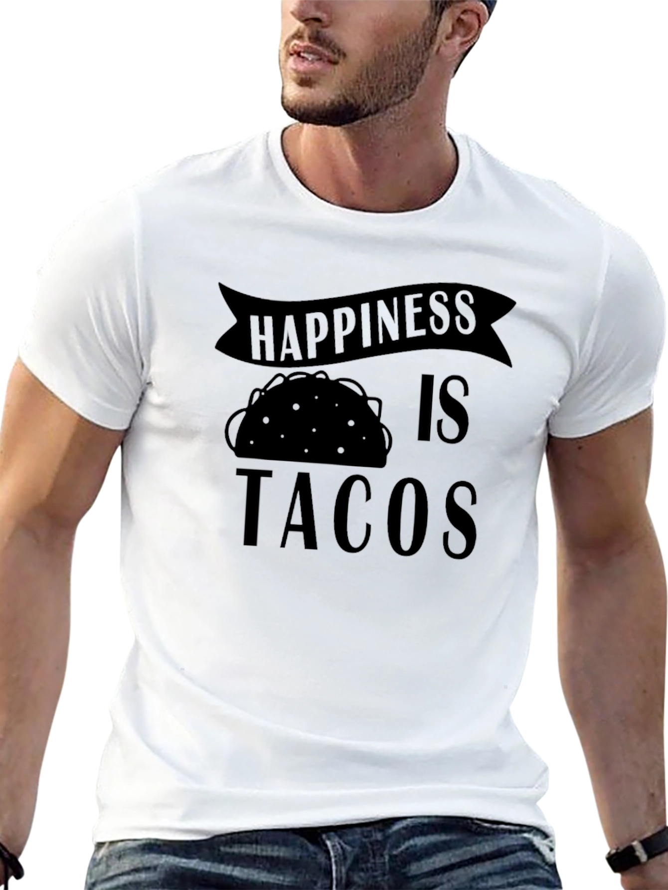 Happiness is Tacos Graphic T-Shirt - Black