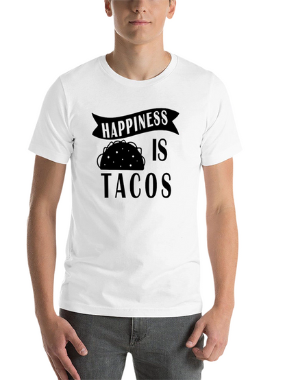 Happiness is Tacos Graphic T-Shirt - Black