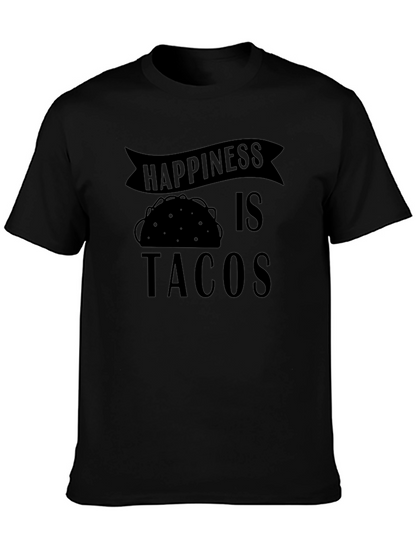 Happiness is Tacos Graphic T-Shirt - Black