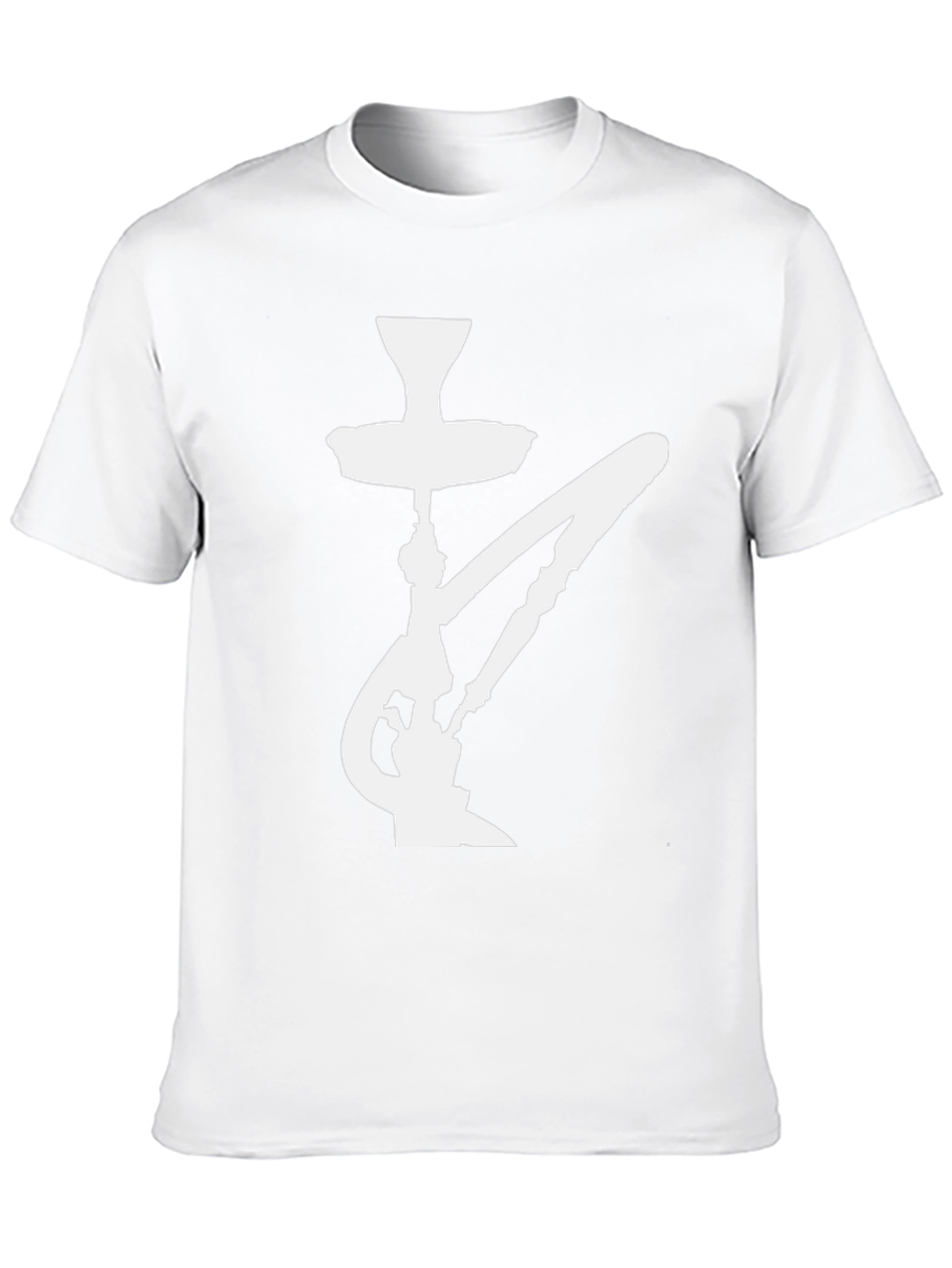 Hookah Silhouette Graphic Tee - Casual Black T-Shirt