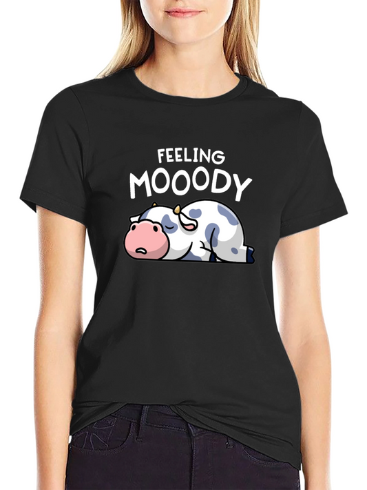 Feeling Moody Cow Graphic T-Shirt